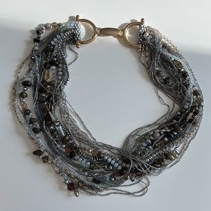 Rush by Denis & Charles grey beaded necklace with gold closure